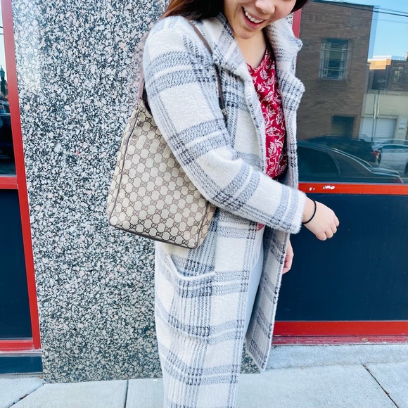 GUCCI Leather and Canvas Shoulder Bag AUTHENTIC - Picture 2 of 16